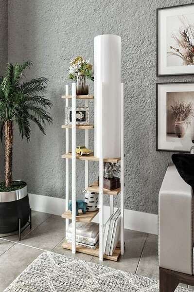 Podna lampa Vogue E-27 belo-smeđa Sparx - Slika 1