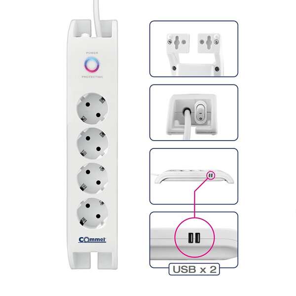 Prenaponska prenosna utičnica 4G 2m bela - Slika 2