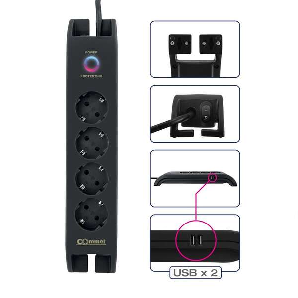 Prenaponska prenosna utičnica 4G 2m crna - Slika 2