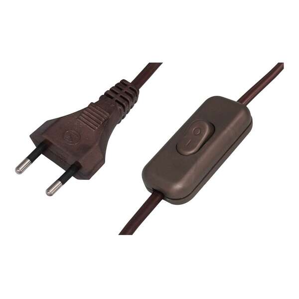 Prikjučni kabel sa prekidačem smeđi Commel - Slika 1