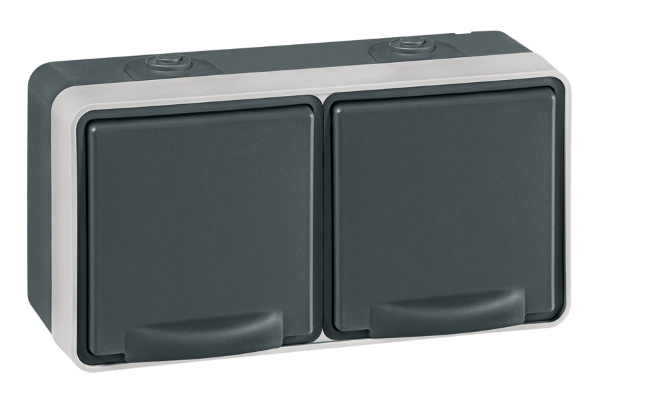 Priključnica dvopolna dvostruka horizontalna sa polikar. jezgrom Protecta 16A/250V - Slika 1