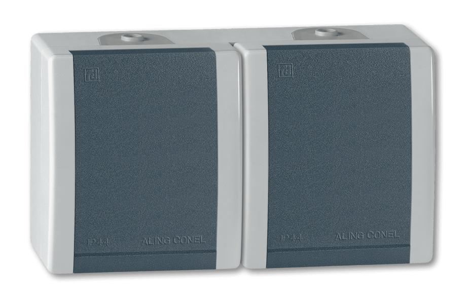 Priključnica dvopolna dvostruka Power 16A/250V siva - Slika 1