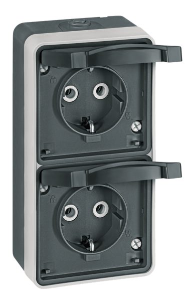 Priključnica dvopolna dvostruka vertikalna polikar. jezgro Protecta 16A/250V - Slika 2