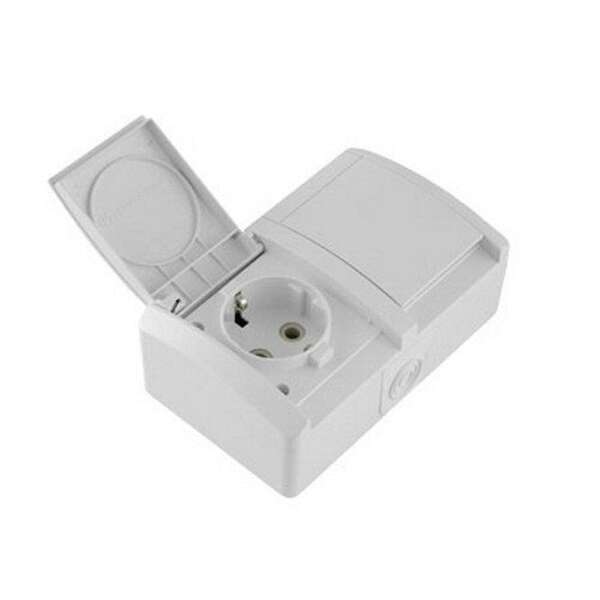 Priključnica dvostruka SETQ 16A/250V hor. bela plastika - Slika 1