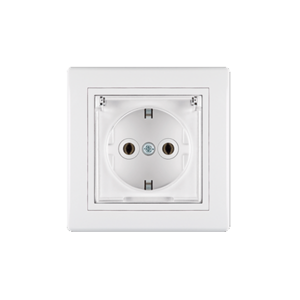 Priključnica dvopolna sa poklopcem i polikarbonatskim jezgrom Prestige - Slika 1