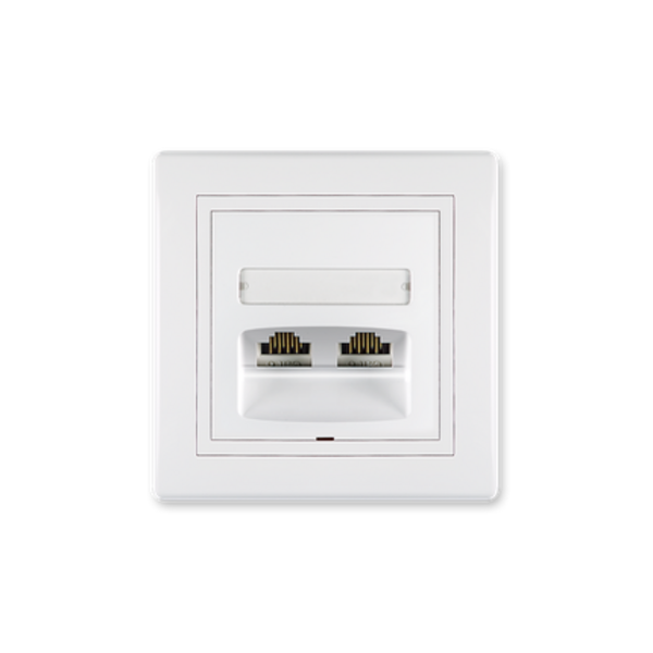 Priključnica telefonska dvostruka sa Keystone modulima RJ12 6/6 Cat3 Prestige - Slika 1