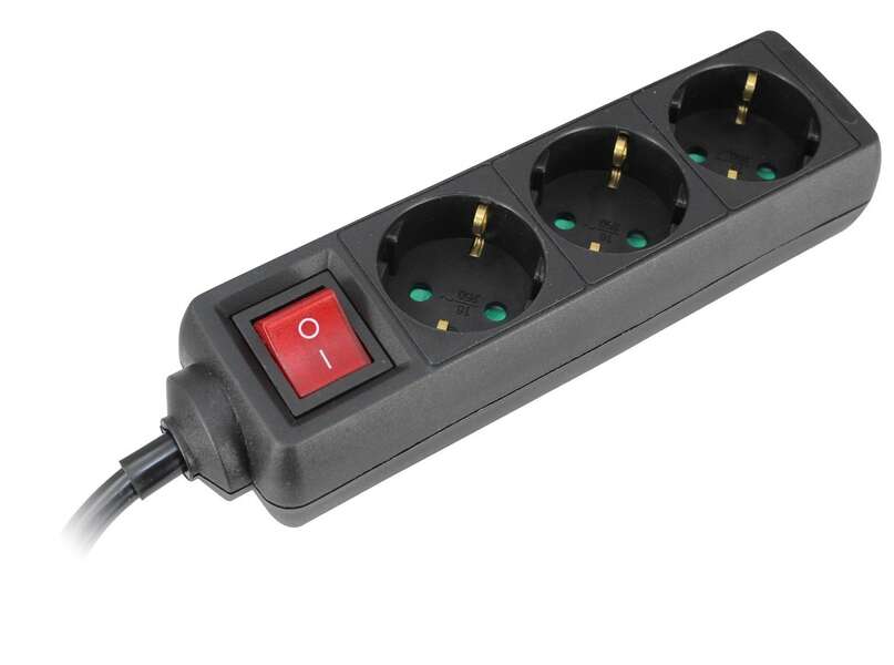 Produžni kabl sa sklopkom 3G H05VV-F crni 1.4m - Slika 1