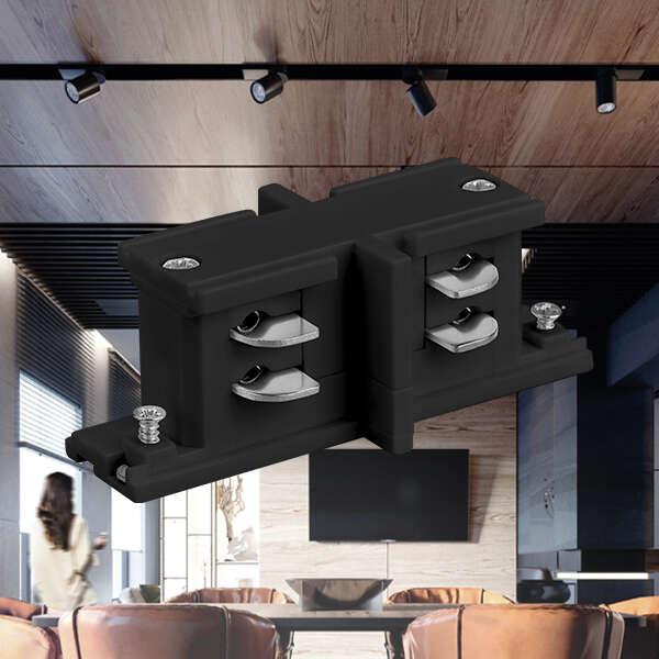 Ravni konektor za alu šine crni - Slika 2