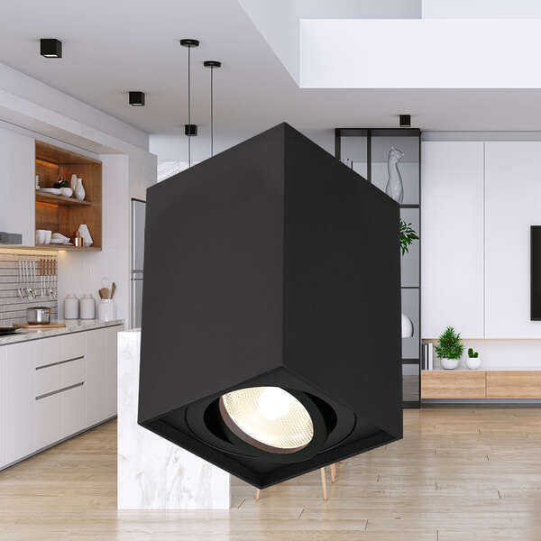 Rozetna 9412 kvadratna crna GU10 - Slika 2