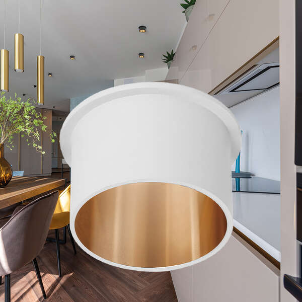 Rozetna ALFA C okrugla belo-zlatna - Slika 2