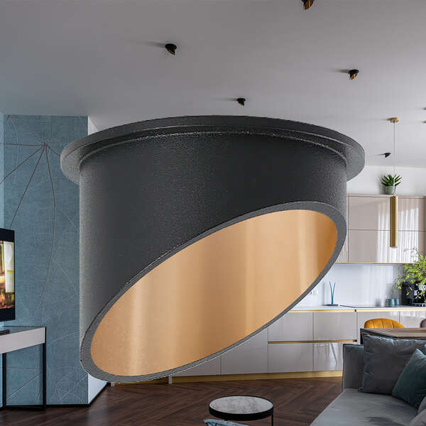 Rozetna ALFA C okrugla crno-zlatna - Slika 2