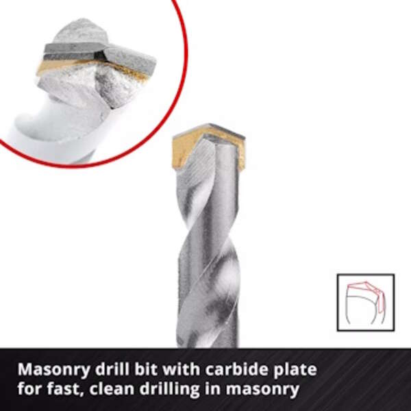 S-CASE set burgija za ciglu i keramiku E6.3 1/4" 10/1 Einhell - Slika 7