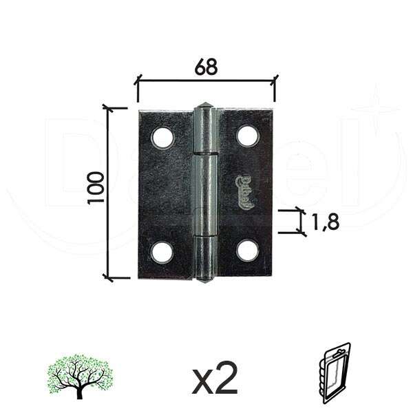 Šarka brodska za vrata SP9003 ZNB X100X68X1,8MM (2KOM) DP1 - Slika 1