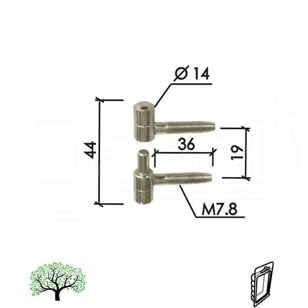 Šarka uvrtna za vrata SP9030 HR 14MM DP1 - Slika 1