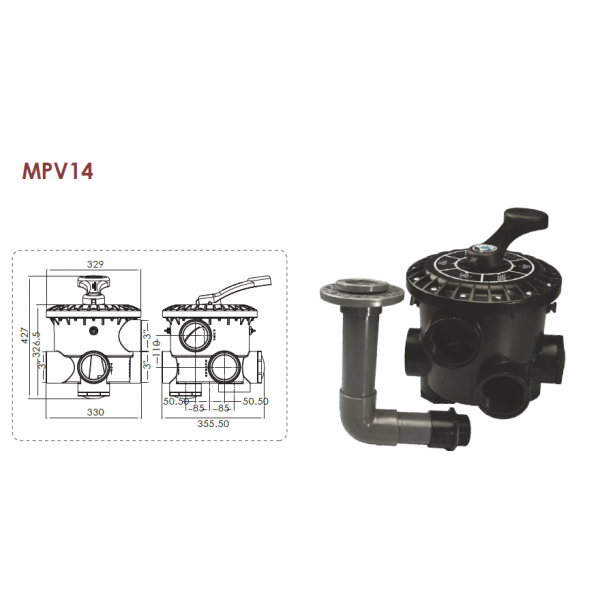 Šestopoložajni ventili Emaux za filtere 2 1/2" - Slika 5