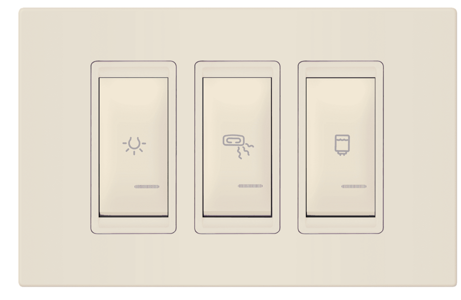 Set sklopki za kupatilo sa indikacijom horizontalni 3x16A krem Experience - Slika 1