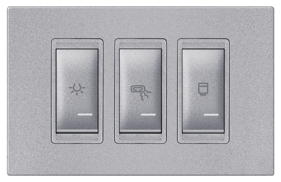 Set sklopki za kupatilo sa indikacijom horizontalni 3x16A sivi Experience - Slika 1