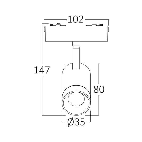 Šinski reflektor magnetni 6W 3000K crni - Slika 2