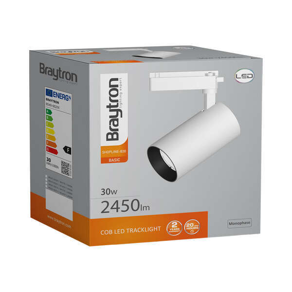 Šinski reflektor monofazni 30W 3000K beli - Slika 3