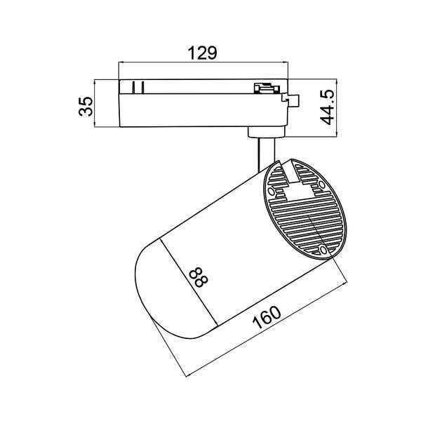 Šinski reflektor monofazni 30W 3000K beli - Slika 4