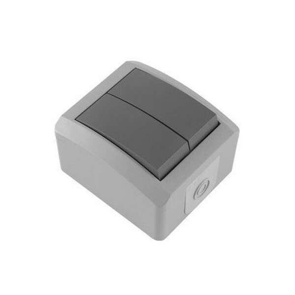 Sklopka dvosrtuka naizmenična SETQ 10AX/250V siva bezvij. veza - Slika 1