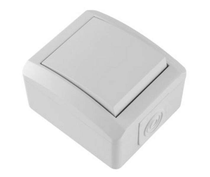 Sklopka jednopolna SETQ 10AX/250V bela bezvij. veza - Slika 1