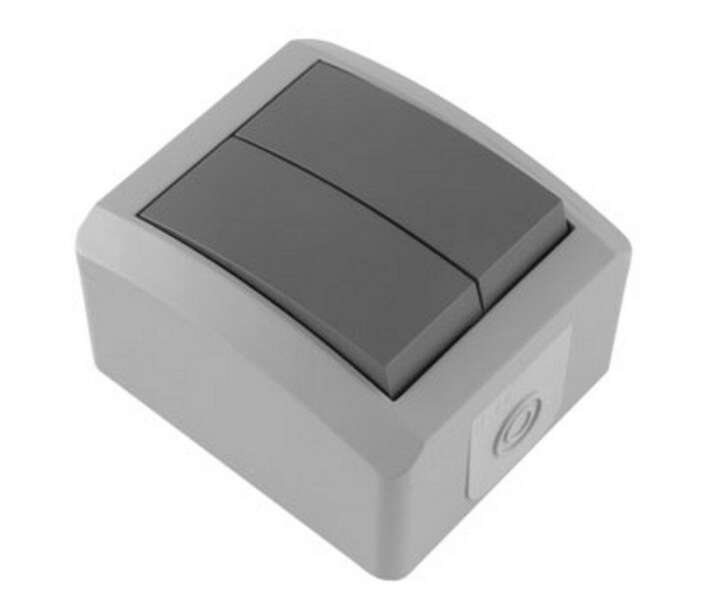 Sklopka serijska SETQ 10AX/250V siva bezvij. veza - Slika 1