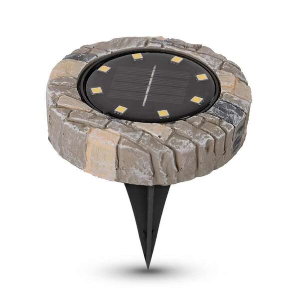 Solarna lampa baštenska kamen braon LED Entac - Slika 1