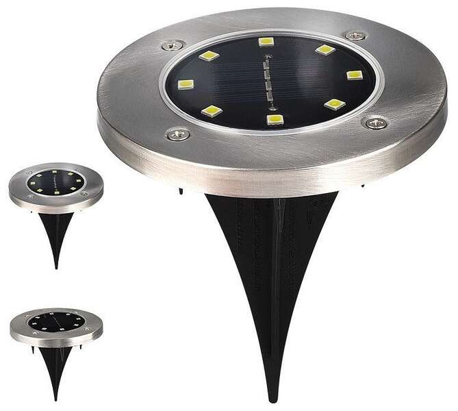 Solarna lampa baštenska LED 10cm metalik Entac - Slika 2