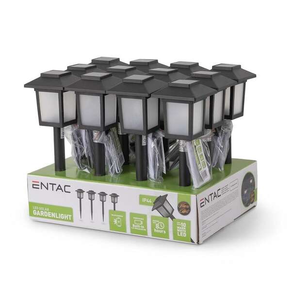 Solarna lampa baštenska plamen LED 32cm crna Entac - Slika 2