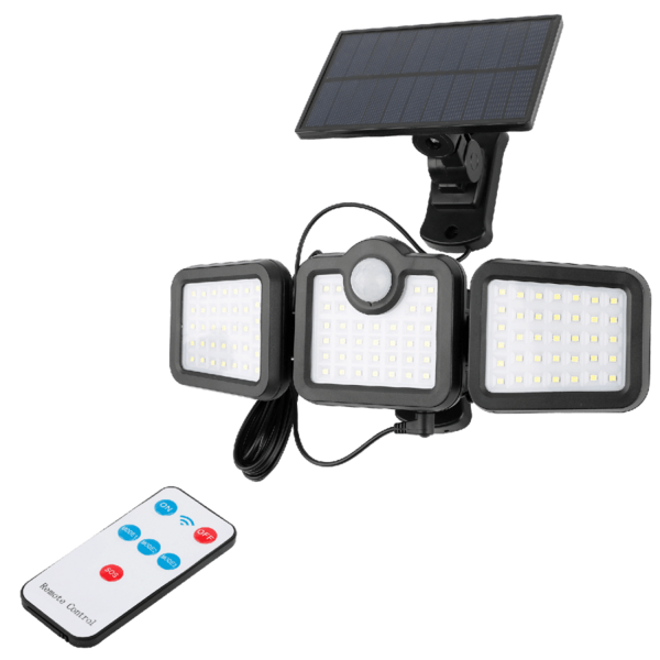 Solarni LED reflektor sa daljinskim 3 glave 15W Entac - Slika 1