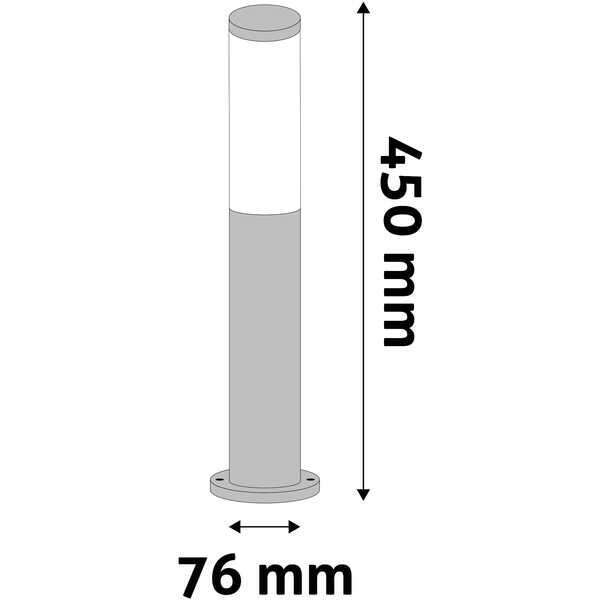 Spoljna stubna lampa Boca 1xE27 450mm IP44 satin-nikl - Slika 2