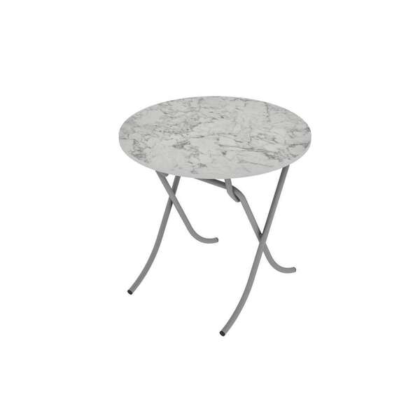 Sto višenamenski sklopivi beli mermer 80cm Alesta - Slika 1