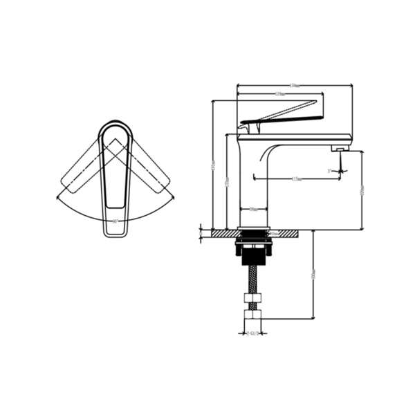 Stojeća slavina za lavabo ELEGANCE antique bronze - Slika 2