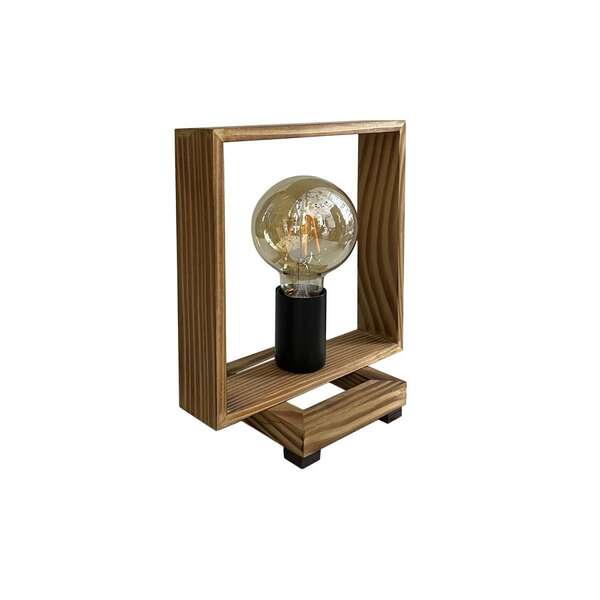 Stona drvena lampa kvadrat 1xE27 Hrast DAS - Slika 1