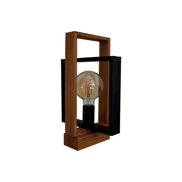 Stona drvena lampa pravougaona 1xE27 DAS - Slika 1