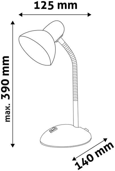 Stona lampa bela 40W E27 Avide - Slika 2