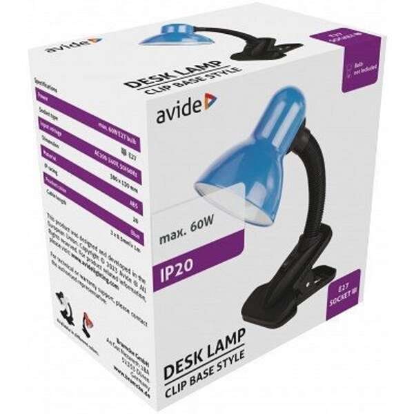 Stona lampa Clip plava E27 60W Avide - Slika 2