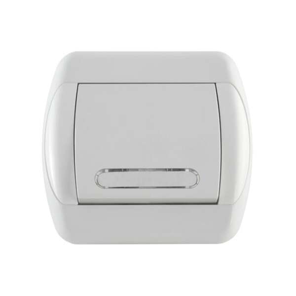 Taster sa pločicom za natpis sa sig.sij. 10A/250V, vijčana veza Royal - Slika 1