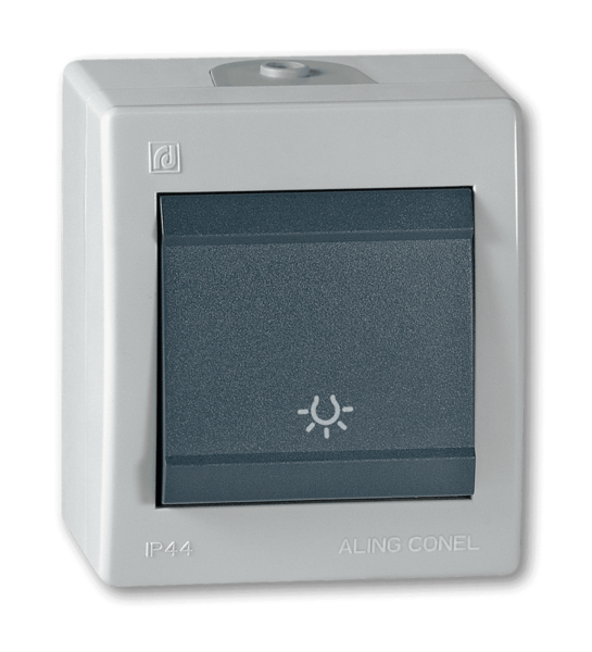 Taster sklopka za svetlo Power 10A/250V siva - Slika 1