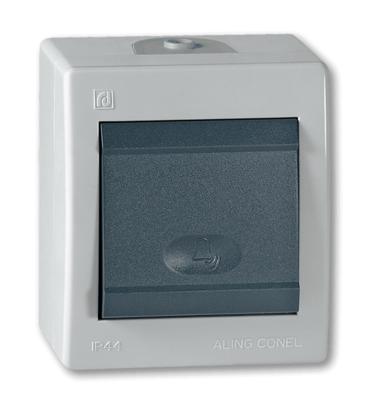 Taster za zvono sa indikacijom Power 10A/250V siva - Slika 1