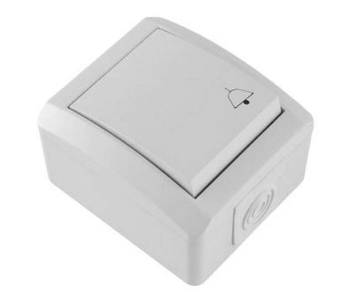 Taster zvona SETQ 10A/250V bela bezvij. veza - Slika 1