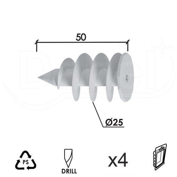 Tipl za stiropor S BELA FI25X50MM (4KOM) DP1 - Slika 1