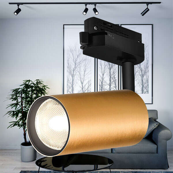 Trofazni šinski reflektor zlatni GU10 - Slika 2