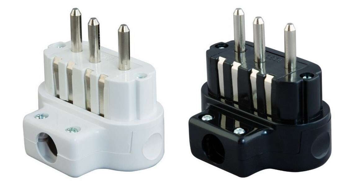 Trofazni utikač L crni Tehnoelektro - Slika 1