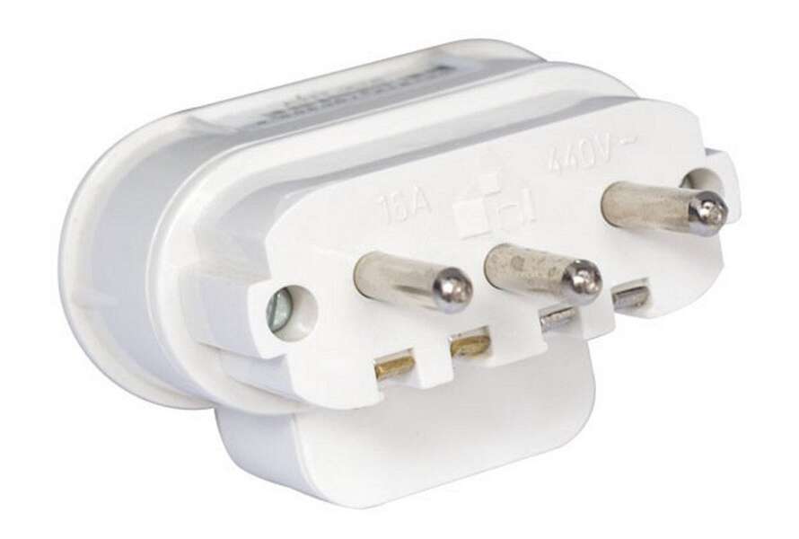 Tropolni utikač polikarbonatni kosi 3P+2 beli NL - Slika 1