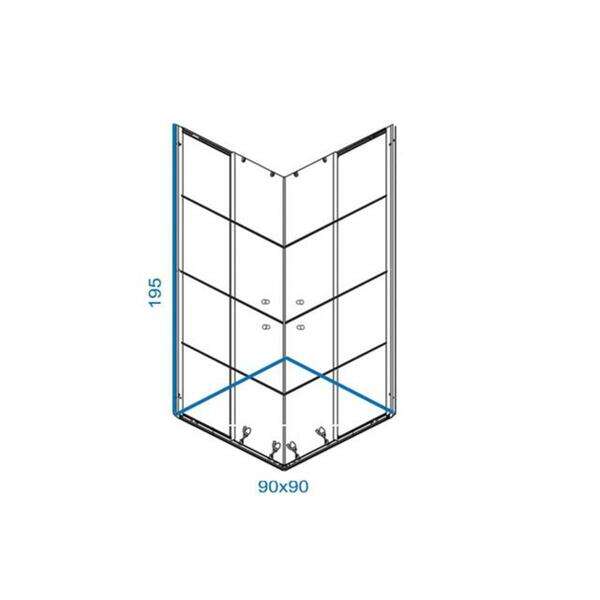 Tuš kabina IDEAL 9023 black LINNI - Slika 2