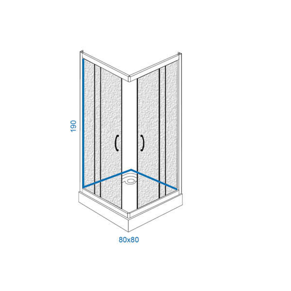 Tuš kabina K80 CHINCHILLA LINNI - Slika 2
