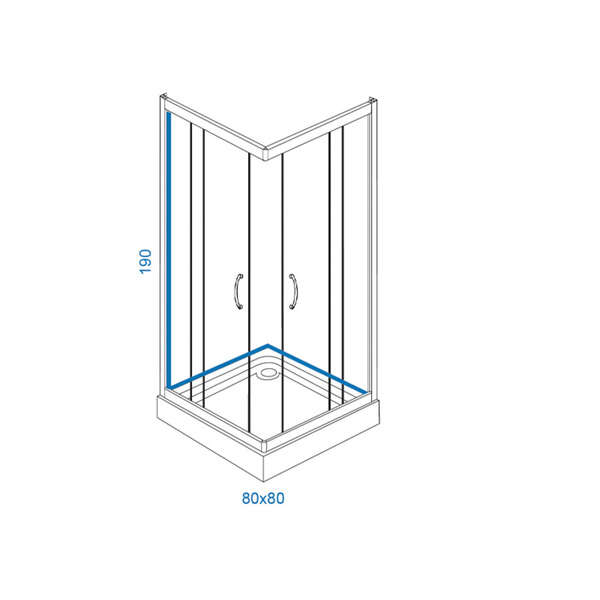 Tuš kabina K80 TRANSPARENT LINNI - Slika 2