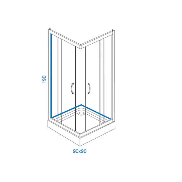 Tuš kabina K90 TRANSPARENT gray LINNI - Slika 2